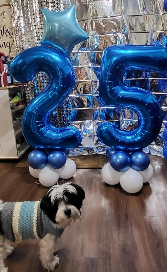 2 Numbers Balloon 40 Inch Navy Blue Two Balloon Number Birthday Decor, 2nd 12 21st Party Celebration Decorations Graduations Wedding Baby Shower