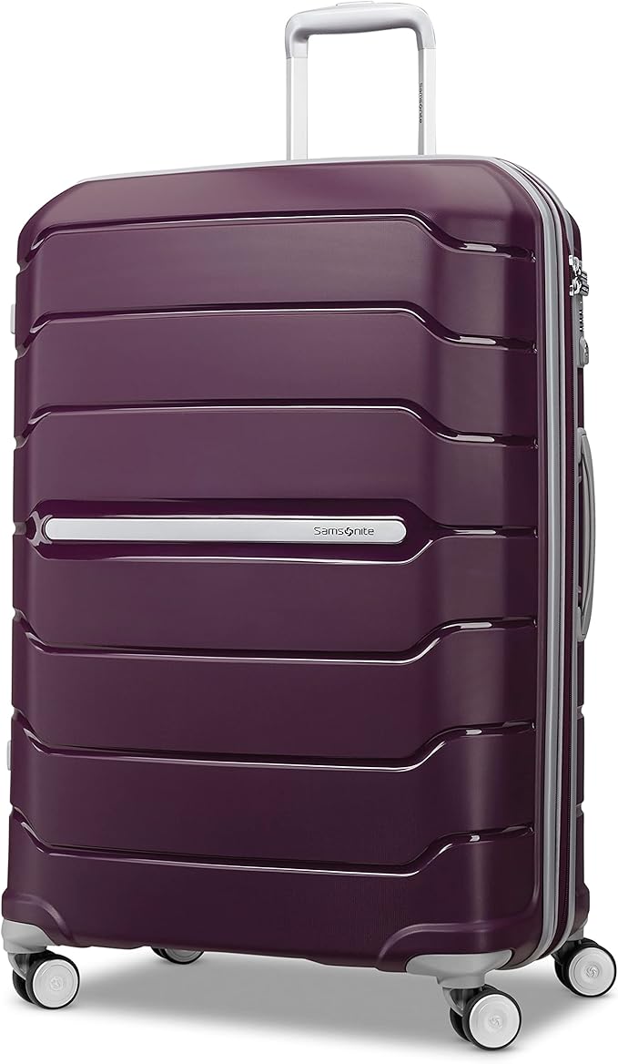 Samsonite Freeform Large Checked Luggage with Dual 360° Spinner Wheels - TSA Lock, Airline-Approved - Lightweight Durable Polypropylene Expandable Hardshell - Amethyst Purple