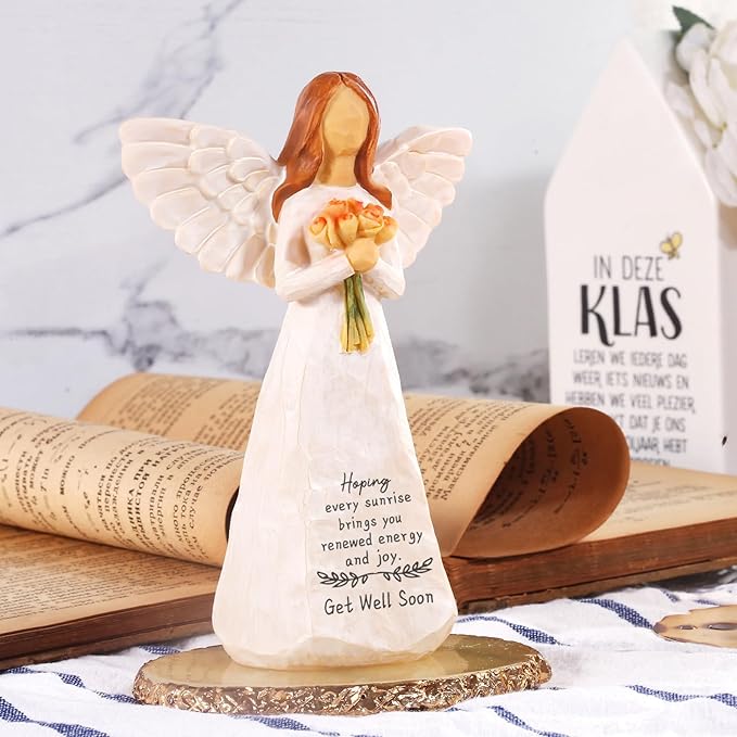 Get Well Gifts for Women,5.5'' Get Well Soon Angel Figurine,Unique Encouragement Gifts for New Mom,Grandma,Sister and Best Friend