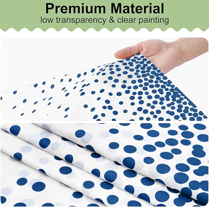 misaya 10 Packs Dot Disposable Table Cloth, 54 x 108 Inch Waterproof Plastic Tablecloth, Rectangle Navy Dots in White Table Covers for Easter, Picnic, Birthday, Party