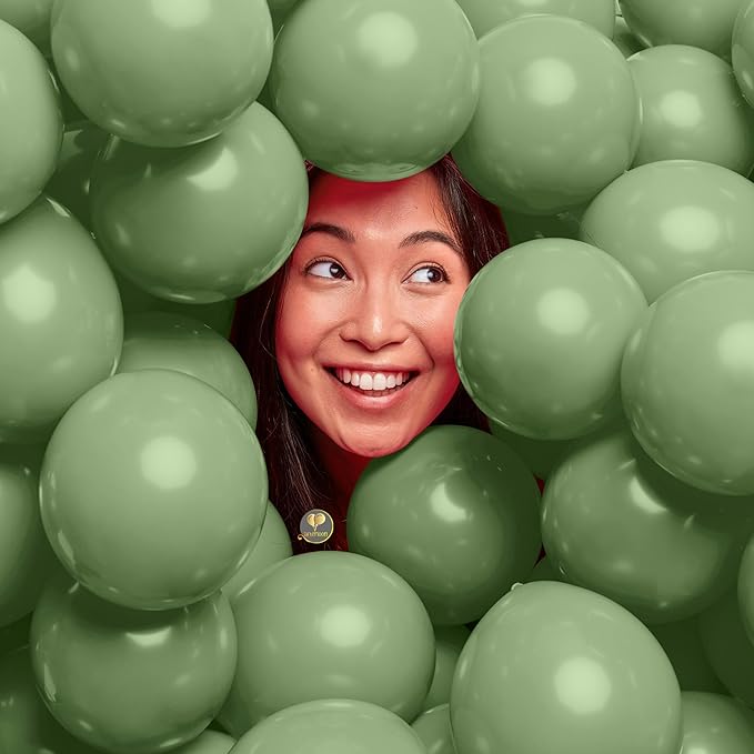 AFTERLOON® Biodegradable Mini Balloons 100 pcs Sage Green 5 Inch, Matte Color Thickened Extra Strong Latex Helium Float, Baby Shower Gender Reveal Garland Arch Wedding Birthday Party Decorations