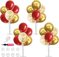 TONIFUL Red and Gold Balloon Stand Kit with Balloons for 2026 Graduation,Christmas,Wedding,Anniversary,Chinese New Year,Birthday Party Decorations,New Years Party Supplies 2026 (4 Set)