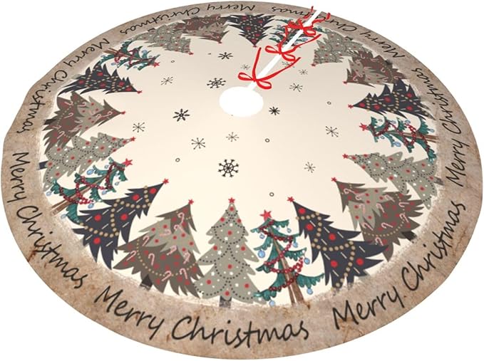 Christmas Tree Tree Skirt Xmas Tree Mat Christmas Tree Ornaments Decorations Holiday Party Indoor Outdoor 48"