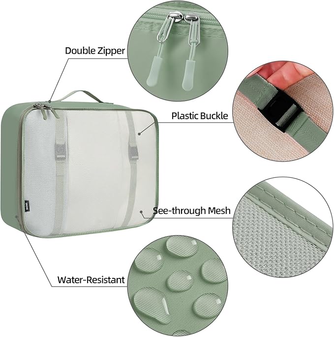 BAGAIL 6 Set/8 Set/10 Set Packing Cubes Various Sizes Packing Organizer for Travel Accessories Luggage Carry On Suitcase