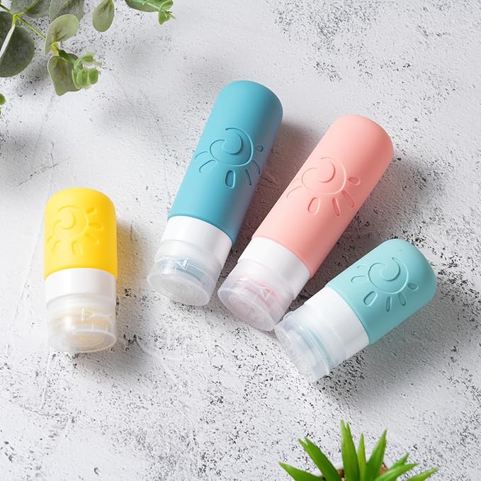 Zafit 18 Pack travel Bottles for Toiletries, TSA Approved Silicone Travel Containers Leak Proof Refillable Travel Accessories for Shampoo Conditioner Lotion Body Wash(Multicolored B)