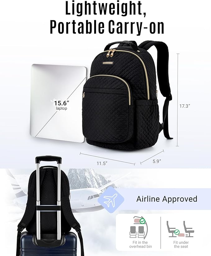 LIGHT FLIGHT Women Backpack for Work Laptop Backpack Women Travel Backpack Laptop Bag 15.6'' Laptop backpack
