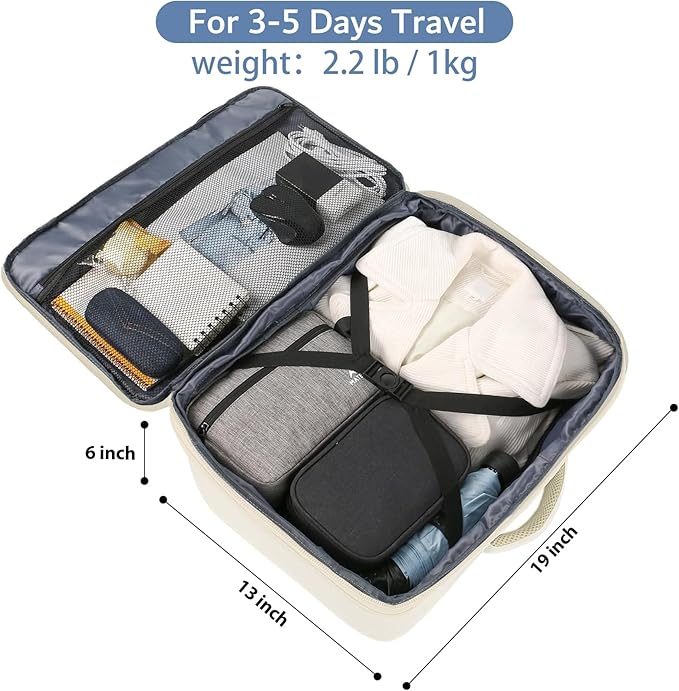 MATEIN Large Travel Backpack Women, Lightweight Carry on Backpack & Hidden Shoulder Straps, Waterproof Anti-Theft Daypack for Flight, Expandable Hiking Weekend Daypack, Travelling Gifts, Beige