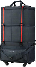 mixi Travel Bag with Wheels Expandable Foldable Luggage Bag Collapsible Rolling Travel Bag Duffel Bag Large Capacity Suitcase for Men Women, Dark Gray