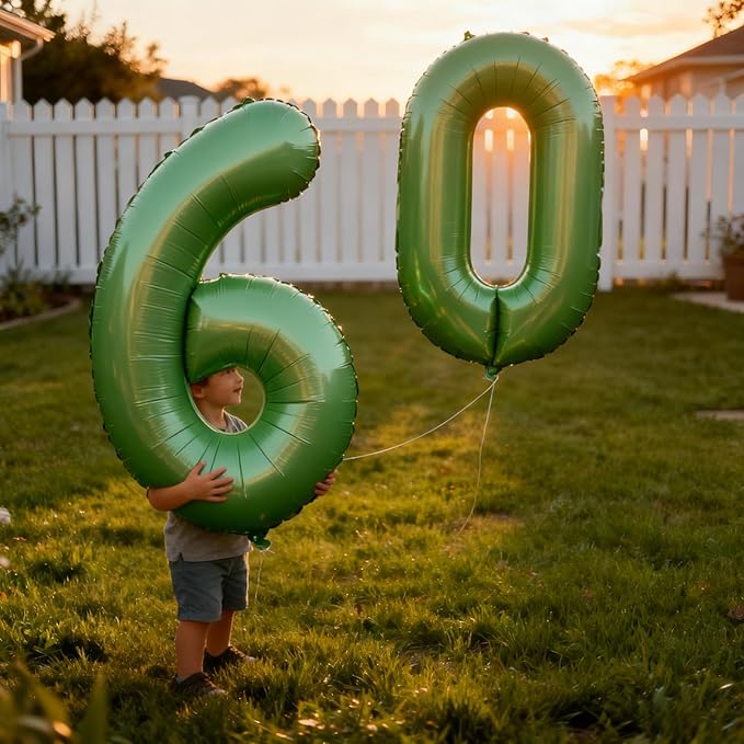 40 Inch Large Foil Helium Number Balloon Birthday Wedding Party 0-9 (Olive Green, 9)