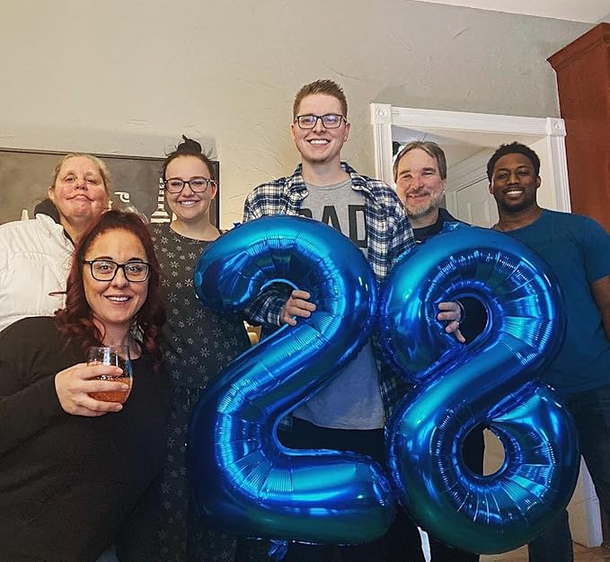 60 Balloon Number, Metallic Blue Number 60th Birthday Balloons 40 Inch, 60 Years Old Metallic Blue Birthday Decorations for Men Women, 60th Anniversary Decorations