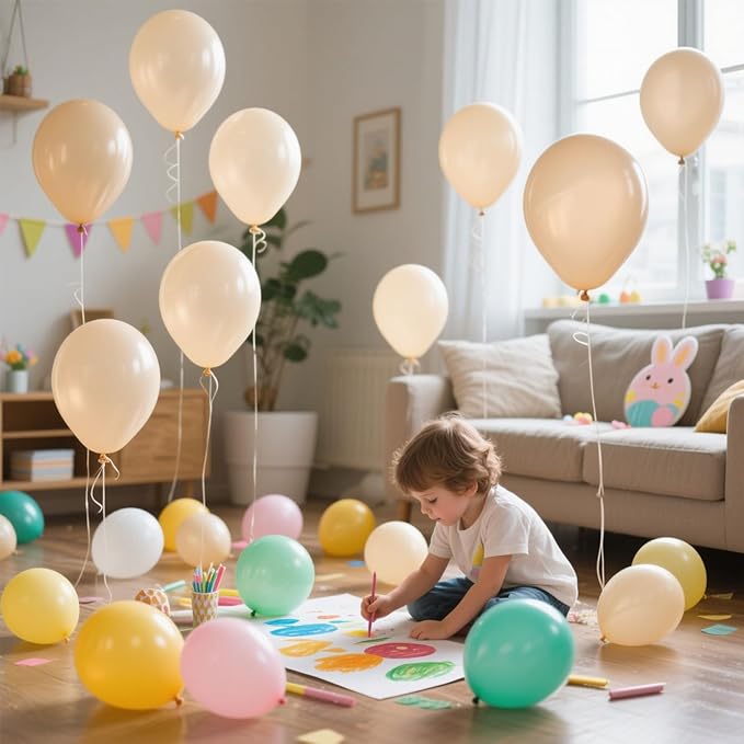 Cream Balloons 30 Pack 18 inch Latex Party Neutral Round Beige Sand White Balloons for Birthday Wedding Baby Shower Gender Reveal Party Decoration