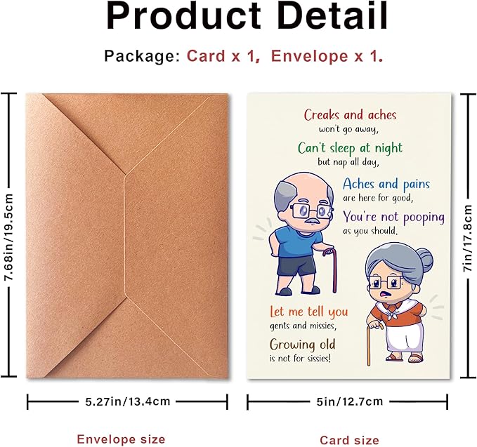 Funny Happy Birthday Card, Humorous Birthday Card, Funny Birthday Card For Him, 50th 60th 70th 80th 90th Birthday Card, Birthday Card Suitable For Grandpa and Grandma