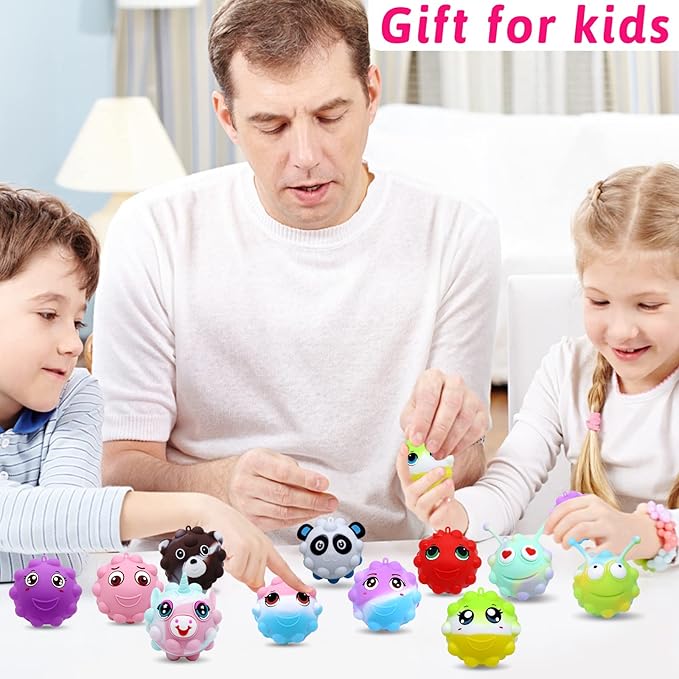 30 Pack Animal Pop Balls Party Favors for Kids,3D Pop Balls Fidget Toys,Birthday Gifts for Boys & Girls,Goodie Bag Stuffers,Pinata Stuffers Filler,Carnival Prizes,Treasure Box Toys,Kids Prizes