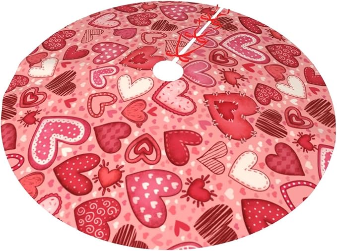 Valentine's Day Tree Skirt Xmas Tree Mat Christmas Tree Ornaments Decorations Holiday Party Indoor Outdoor 36"