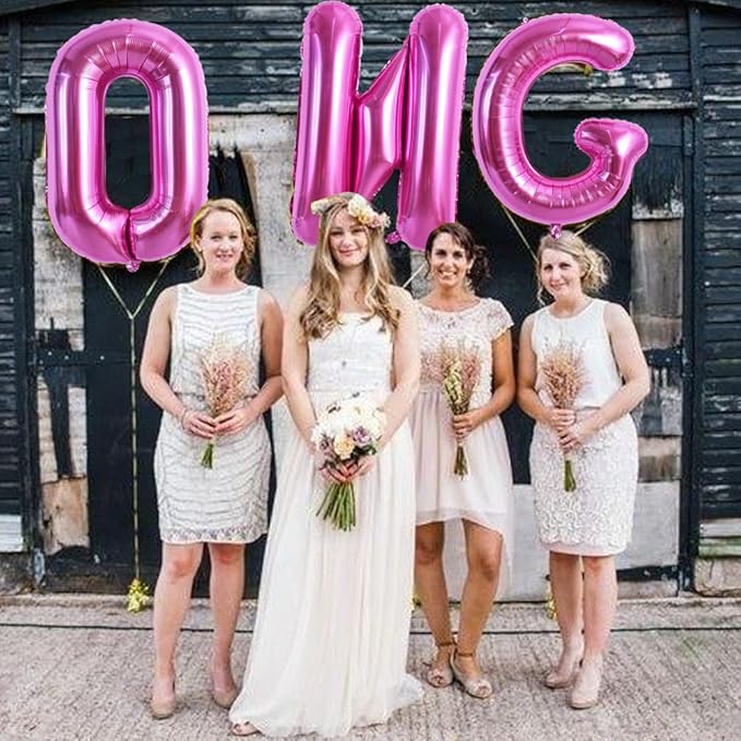 TONIFUL 40 Inch Large Rose Red Letter G Balloons Giant Hot Pink Alphabet Letter Balloons,Foil Mylar Big Balloons for Birthday Party Anniversary Supplies Decorations