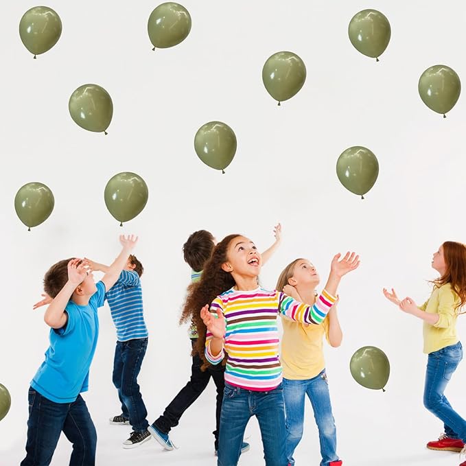 Avocado Green Balloons 60pcs 5inch Olive Green Balloon for Balloon Garland Arch 5'' Round Mini Sage Green Latex Balloon for Kids Birthday Party Decoration DIY Jungle Safari Graduation Christmas