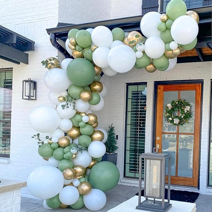 Balloon Arch Kit 137pcs Balloon Garland Kit Latex balloons (Olive Green)