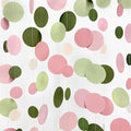 Sage Green and Dusty Pink Polka Dots Garlands Olive Green Dusty Rose Beige Hanging Paper Circle Dots Streamer for Girls Birthday Baby Shower Wedding Engagement Bachelorette Party Decorations Supplies