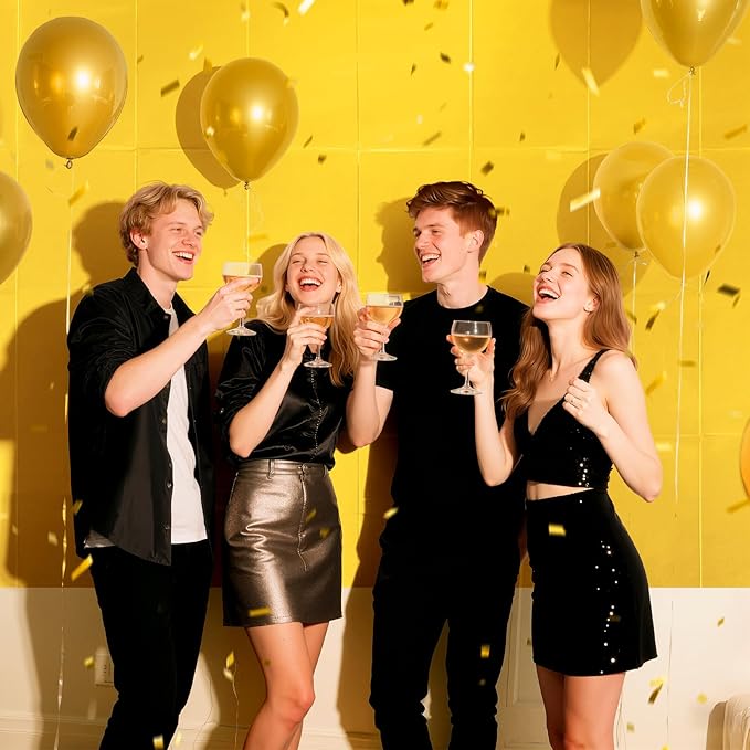 1 Piece Bright Gold Metallic Foil Tablecloth - Stunning Matte Finish, Durable and Easy to Clean - Perfect for Bachelorette, Birthday, Wedding, and Anniversary Party Decorations