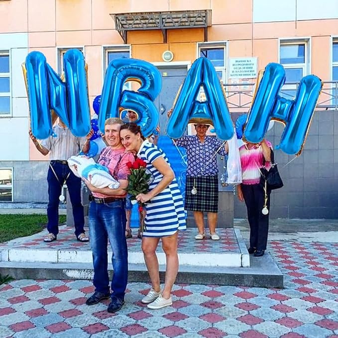 TONIFUL 40 Inch Large Blue Letter H Balloon - Giant Alphabet Foil Mylar for 2026 Graduation Birthday Party, Anniversary, New Year, Graduation Supplies Decorations