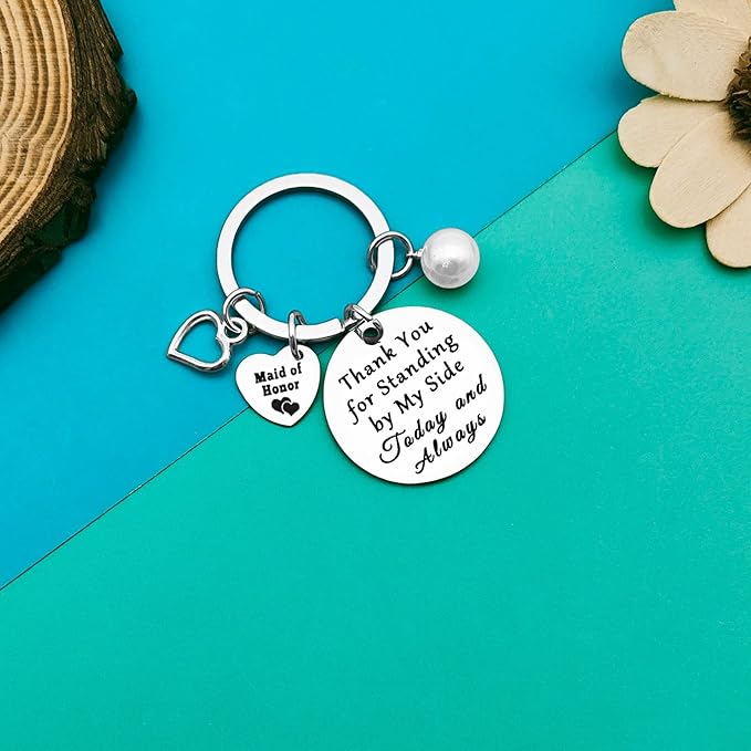 Dabihu Bridesmaid Gift from Bride Bridesmaid Keychain Maid of Honor Jewelry Wedding Bridal Party Gift