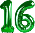 40 Inch Dark Green Number Balloons, 16th Birthday Decorations for 1 6 16 61, Large Foil Sweet 16 Balloons Number for Wedding Memorial Day's Photo Shoot Decoration