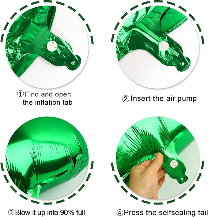 40 Inch Green Large Number 4 Birthday Balloon, Giant Number Four 14 24 34 40 44 Balloons, Foil Mylar Big Balloons for Anniversary Graduation Supplies Decorations