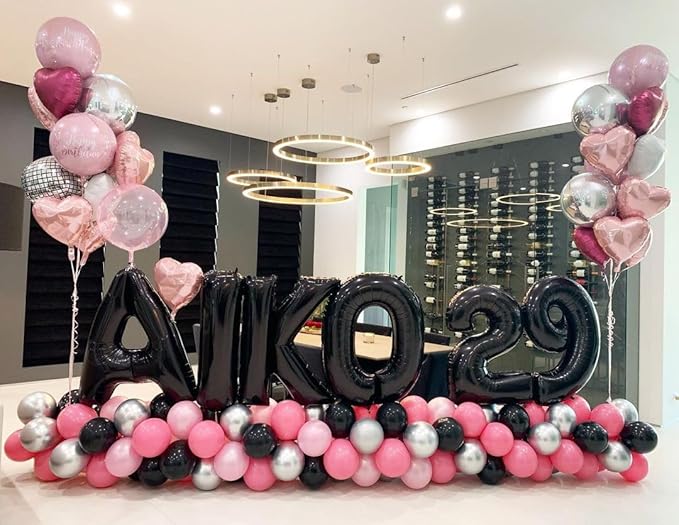 Black Letter G Balloons, 40 Inch Alphabet G Letter Balloons Foil Mylar Big Letter Balloons for Birthday Party Anniversary New Year Graduation Wedding Decorations