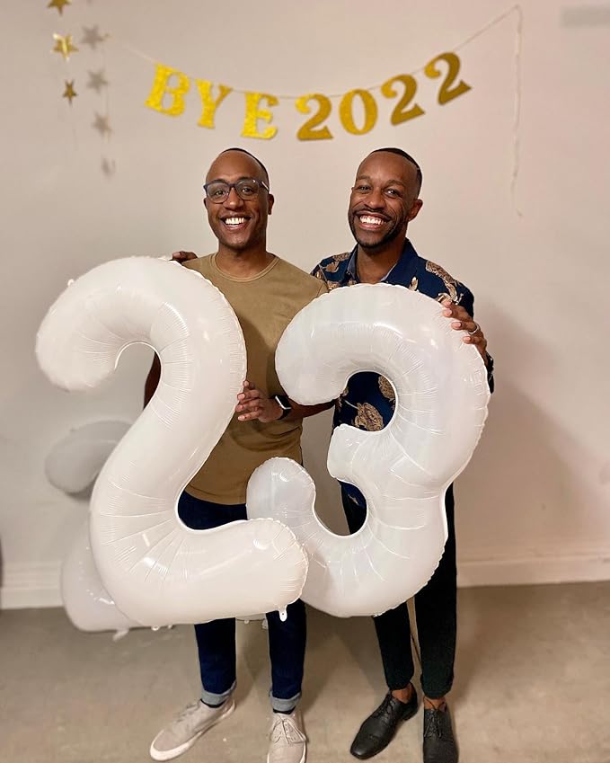 White Number 7 Balloon 40 Inch, 7 Balloon Number, 7th Birthday Decorations, White Party Supplies for Boys Girls