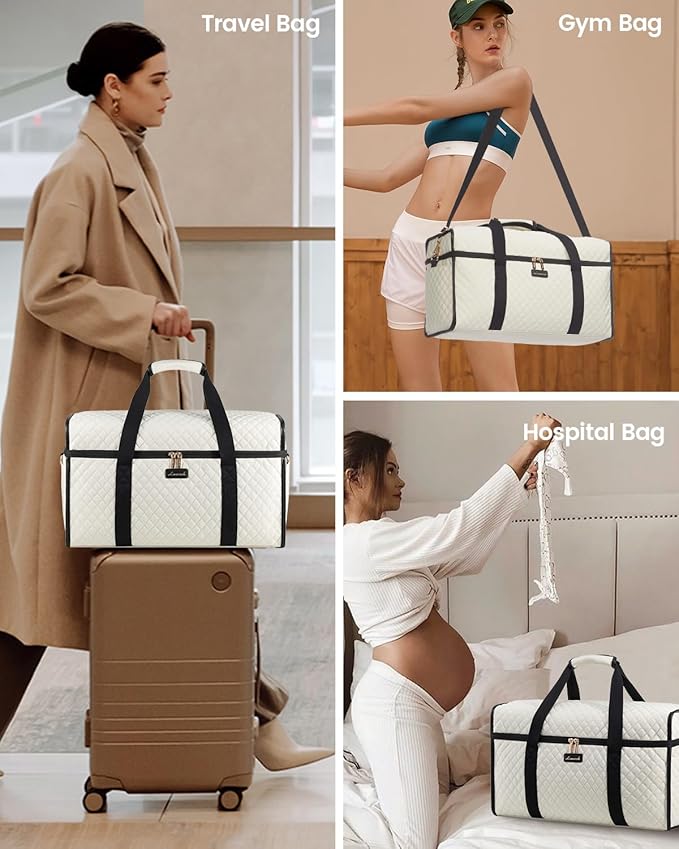 LOVEVOOK Travel Duffle Bag - Weekender & Overnight Bag with Toiletry & Wet Pocket, Carry-On Size, 3pc Set