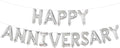KatchOn Balloons - Letters 'Happy Anniversary' 16 Inch | Banner, Backdrop & Balloon Banner for Silver Anniversary Decor