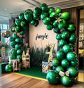 Dark Green Balloons Double Stuffed Emerald Forest Green Balloon Arch Different Sizes 18/12/5in Metallic Balloons for Jungle Birthday Baby Shower Graduation St Patricks Day Decorations