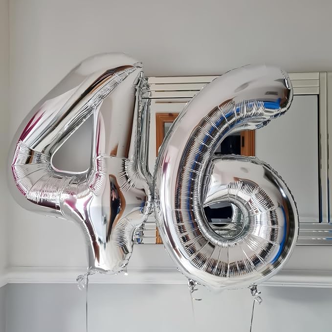 Silver 0 Balloon,40 Inch Number 0 Balloon,Birthday Balloon Decorations,Helium Silver 0 Balloon Number for Birthday Party Decorations