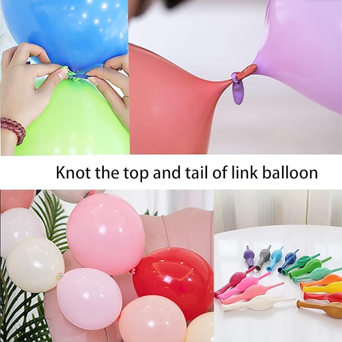 IN-JOOYAA 6 Inch Macaron Blue Latex Link Balloon 100 Pcs Quick Linkable Balloon for Party Decoration