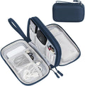 FYY Electronic Organizer, Travel Cable Organizer Bag Pouch Electronic Accessories Carry Case Portable Waterproof Double Layers Storage Bag for Cable, Cord, Charger, Phone, Earphone, Medium Size, Navy