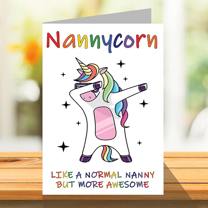 Stuff4 Birthday Cards for Nanny - Nannycorn - Nanny Mothers Day Card from Grandson Granddaughter, Happy Birthday Nanny, Grandma Unicorn Birthday Card, A5 Seasonal Nannie Nanna Funny Greeting Cards