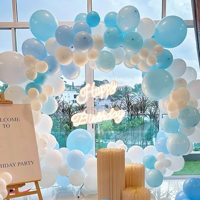130pcs Pale Aqua Balloons Different Sizes 18" 12" 10" 5" Aqua Blue Latex Balloon Garland Arch Kit for Birthday Baby Shower Graduation Wedding Gender Reveal Anniversary Party Decorations