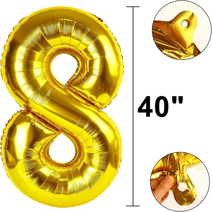 40 Inch Gold Balloon Number 18 Balloon,Jumbo Mylar Foil Helium Balloon for 18 Birthday Digital Balloons for Birthday Party,Wedding Anniversary Party Decorations