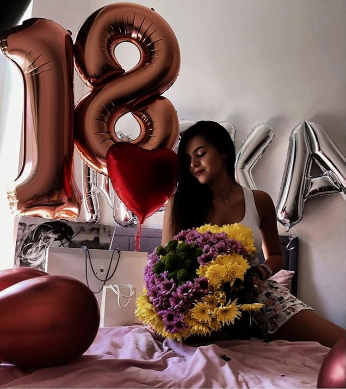 Helium Foil Coffee Brown Number 8 Balloon 40 Inch, Mylar Eight Numbers 8 18 28 38 48 58 80 88 Birthday Balloons, Dark Brown Women Men Anniversary Graduations Party Supplies