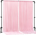 Pink Backdrop Curtains-Wrinkle-Free Polyester Photography Drapes Party Curtain Background for Baby Shower Wedding Decorations- 8 X10FT (Pink)