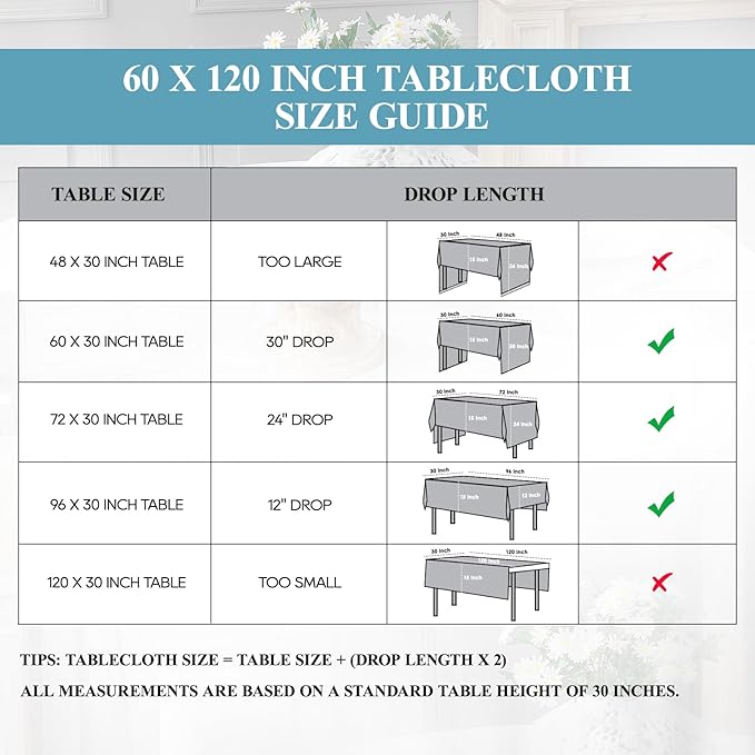 VidaFete 1 Pack Tablecloth 60 * 120inch Rectangle Table Cloth Polyester, Stain Wrinkle Resistant Dining Table Cover for Kitchen Dinning Party Wedding Rectangle Tabletop Buffet Decoration(White)