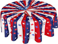 4th of July Tablecloth 70 Inch Round Memorial Day Patriotic Tablecloth Washable Polyester Fabric American Flag Table Cloth Independence Day Table Cover For Dining Room Picnic Kitchen Outdoor Decor