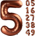 Coffee Brown 40 Inch Large Number 5 Birthday Balloon, 2025 Five 5th 15 25 35 50 55 Birthday Celebration Decorations, Dark Brown Foil 5 Mylar Helium Balloons Girl Boy Anniversary Party Supplies