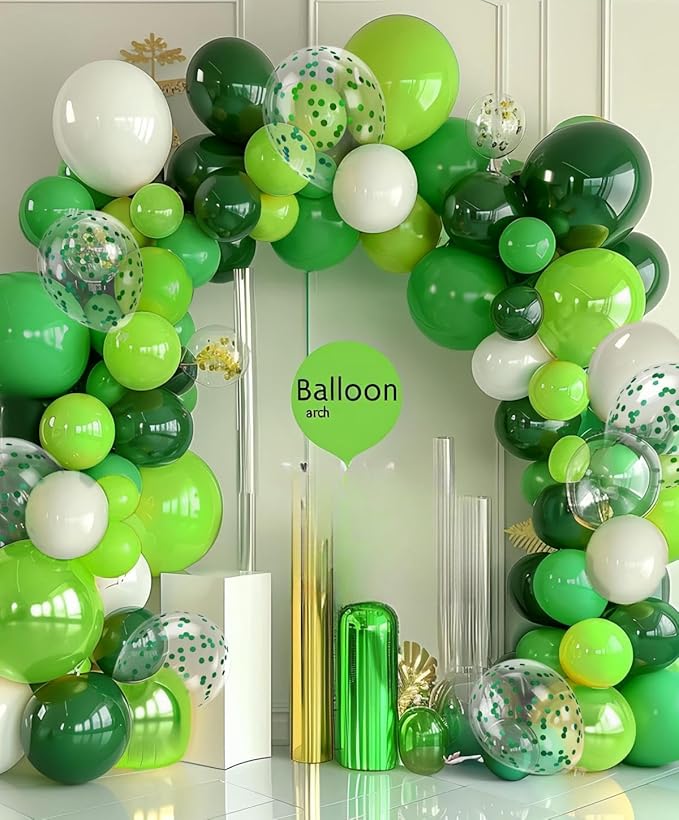 300 Pcs Green Balloons 12 Inch Different Shades of Green Party Balloon Set, of For Jungle Safari Party Supplies