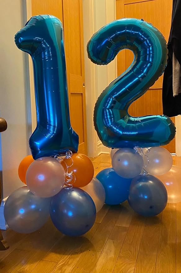 Metallic Blue Number 3 Balloon 40 Inch, 3rd Birthday Celebration Supplies for Girls Boys Women Men, 3 Balloon for Girls Boys Theme Party