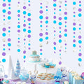 46 Ft Frozen Party Decorations Purple Blue Silver Polka Dots Garlands Hanging Paper Circle Dots Streamer for Frozen Birthday Winter Wonderland Christmas Holiday Wedding Baby Shower Party Supplies