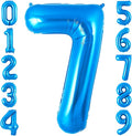 Blue 7 Balloon Number,40 Inch Number 7 Balloon Big Blue 7 Foil Mylar Helium Balloon for Birthday Party Decorations