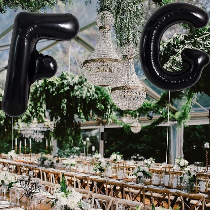TONIFUL 40 Inch Large Black G Letter Balloon - Jumbo Helium Foil Mylar Big Alphabet for 2026 New Year Eve Graduation Wedding Baby Shower Birthday Party Anniversary Supplies Decorations