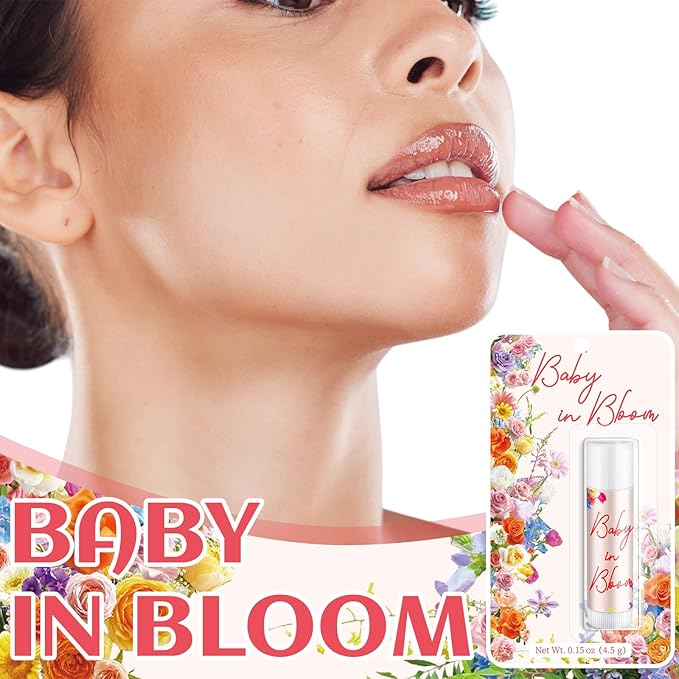 30 Pack Baby in Bloom Party Gifts Baby Shower Games Prizes Bulk Lip Balms Favors for Winners Adults Guests Gender Reveal Favors Decorations Souvenirs Gift Bags Stuffers