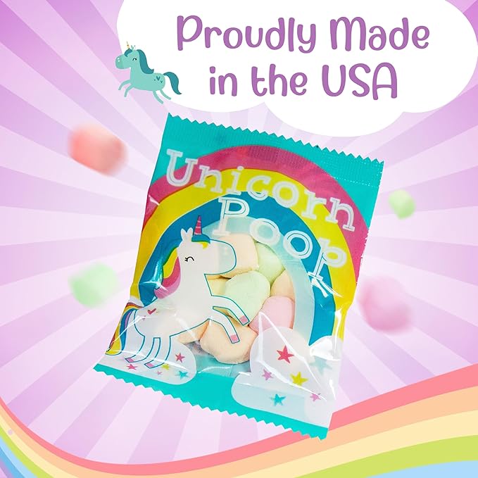 Unicorn Poop Candy - Made in the USA - 12 Unicorn Party Supplies - Unicorn Birthday Party Favors for Kids - Bulk Candy Packs for Classroom